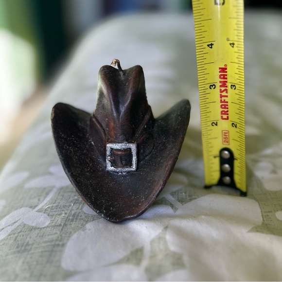 VTG Western Cowboy Cabin Hat Rustic Decorative Wax Candle Accent Art - Picture 7 of 9